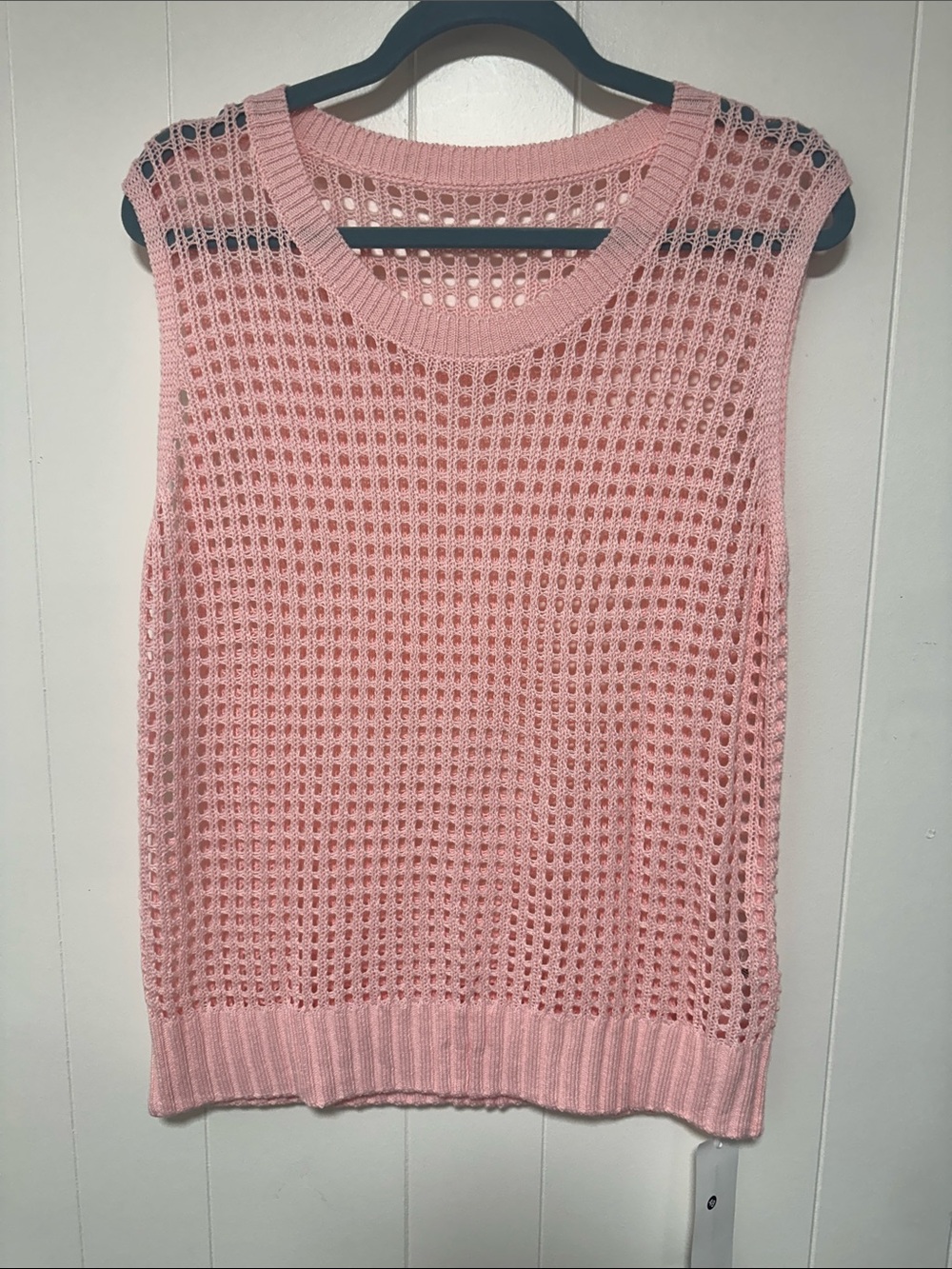Fisoew pink Open-Knit Sleeveless Sweater Vest - Unbranded